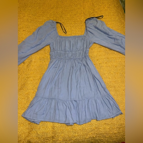 Light Blue Forever 21 Milkmaid Dress - Picture 4 of 7